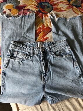 BDG Distressed High-Rise Jeans in Light Denim Blue